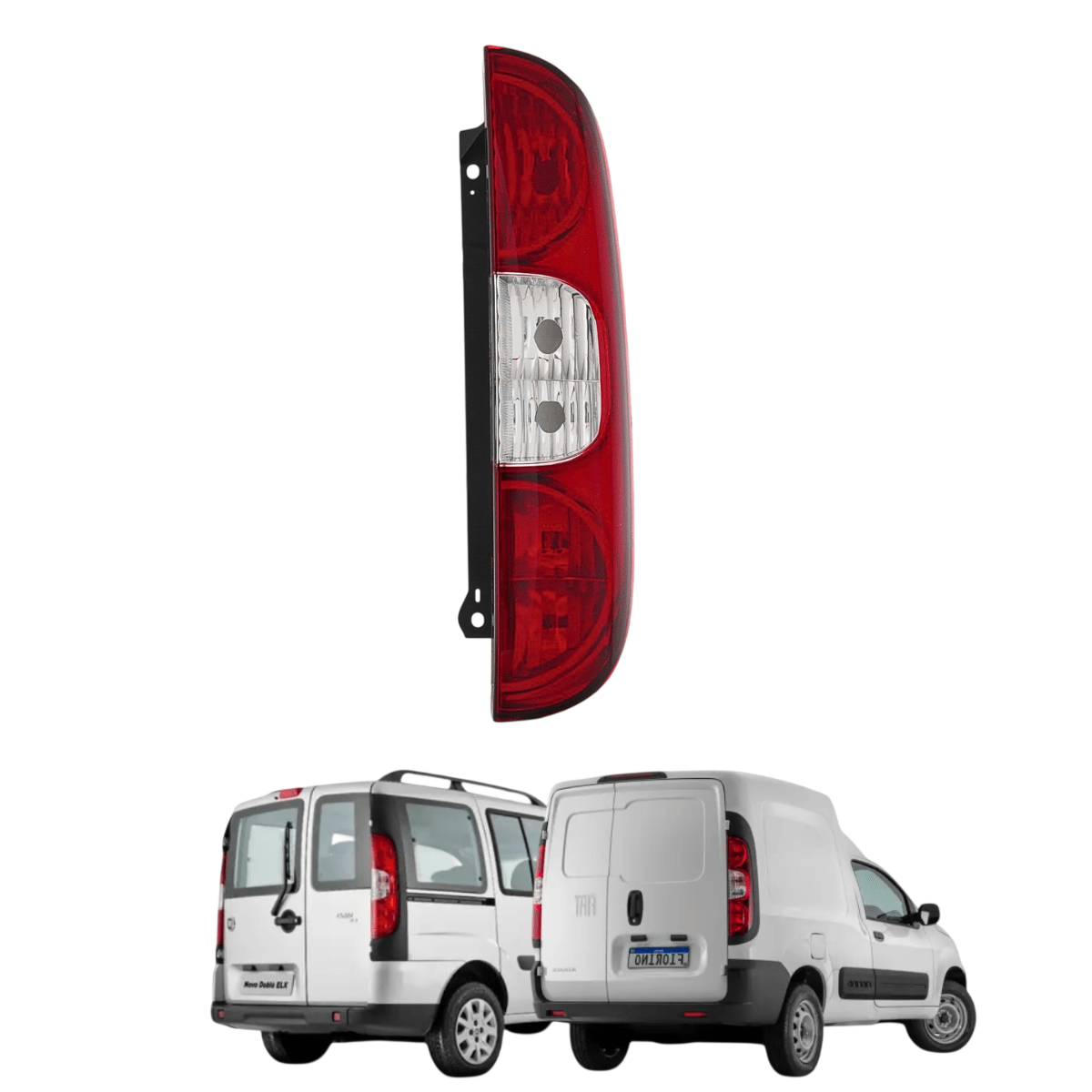 Lanterna Traseira Direita Bicolor 3 Furos Fiat Doblo Fiorino 2009 2010 2011 2012 2013 2014 2015 2016 2017 2018 2019 2020 2021 Novo