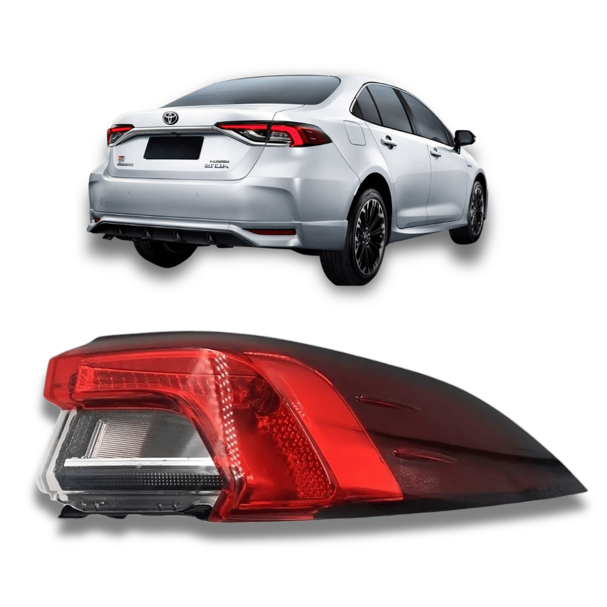 Lanterna Traseira Direita Canto Bicolor com Led Toyota Corolla Altis 2020 2021 2022 2023 Novo