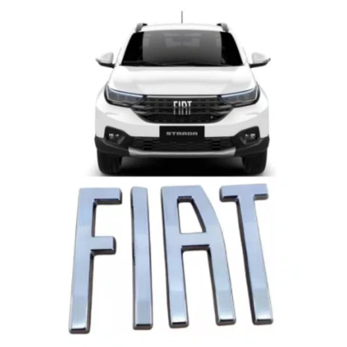 Emblema Grade Dianteira Fiat Strada 2020 2021 2022 2023 2024 Cromado