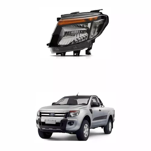 Farol Dianteiro Ford Ranger 2012 2013 2014 2015 2016 Máscara Negra Esquerdo