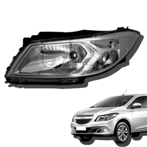 Farol Esquerdo Cromado GM Onix Prisma 2012 2013 2014 2015 2016 Novo