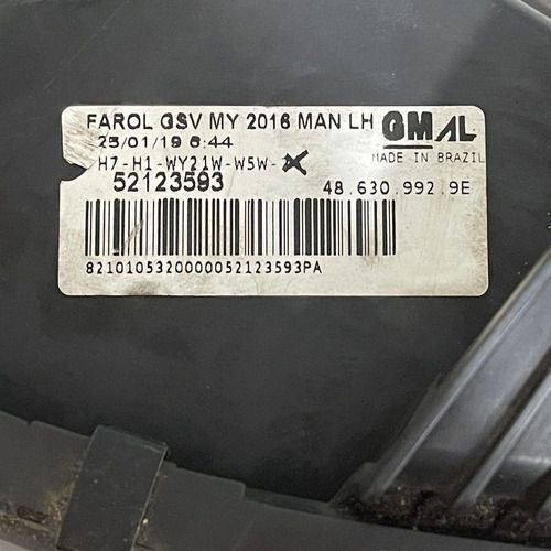 Farol Esquerdo Gm Cobalt 2016 2017 2018 2019 2020 52123593 Original Usado