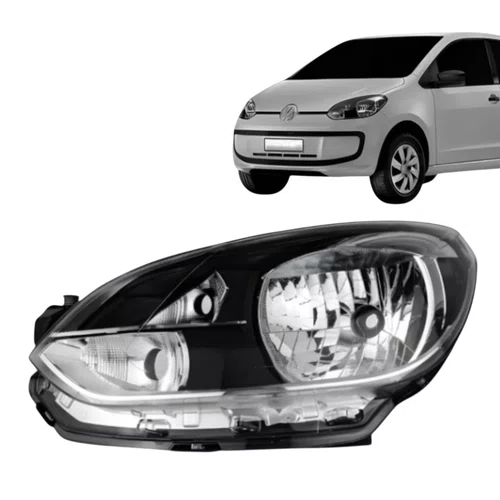 Farol Esquerdo Manual Elétrico Friso Cinza Volkswagen Up 2014 2015 2016 Novo