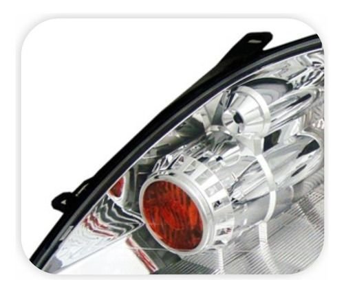 Farol Ford Fiesta Hatch Sedan 2003 A 2007 Cromado Esquerdo Original Usado
