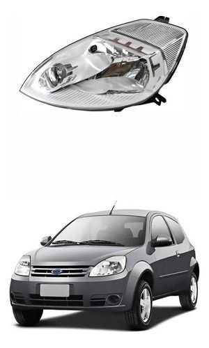 Farol Ford Ka 2008 Até 2014 Máscara Cromada Lado Esquerdo