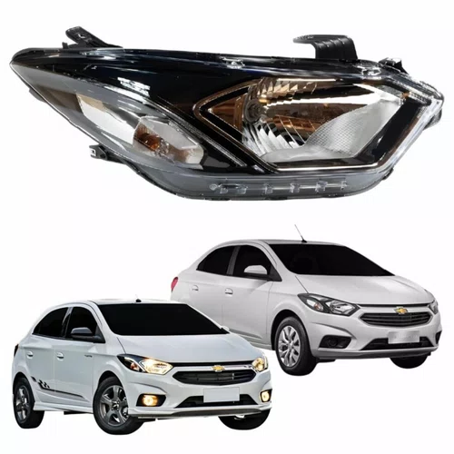 Farol GM Onix Prisma 2017 2018 2019 Com Led Lado Direito
