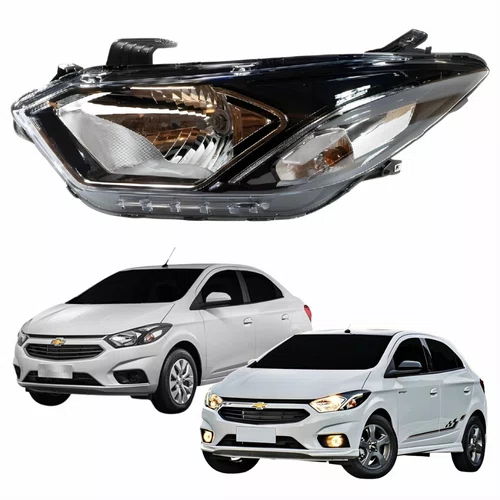 Farol GM Onix Prisma 2017 2018 2019 Com Led Lado Esquerdo