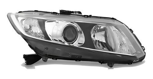 Farol Honda Civic 2012 2013 14 2015 Mascara Cromada Direito  Novo