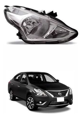 Farol Nissan Versa 2015 A 2020 Mascara Cromada Lado Direito