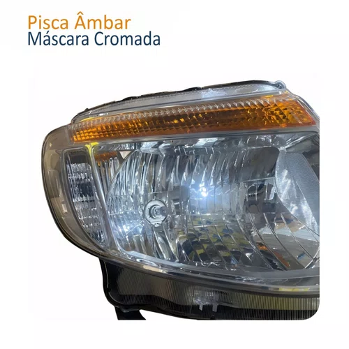 Farol Principal Ford Ranger 2012 A 2016 Máscara Cromada Lado Direito  Novo