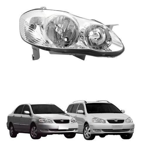 Farol Toyota Corolla Fielder 2003 A 2008 Cromado Direito