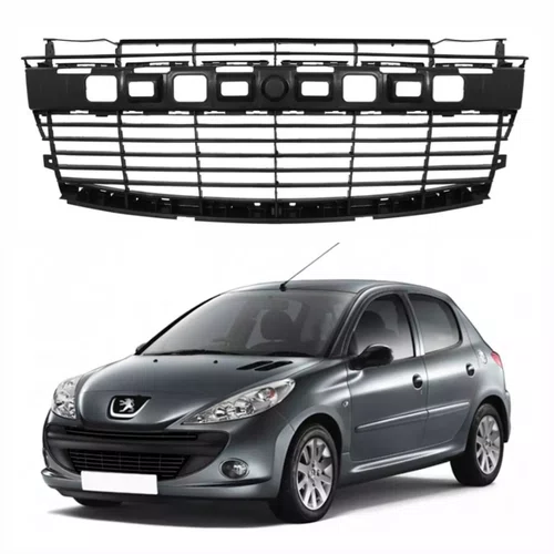 Grade Parachoque Central Peugeot 207 2008 Até 2012 Preta