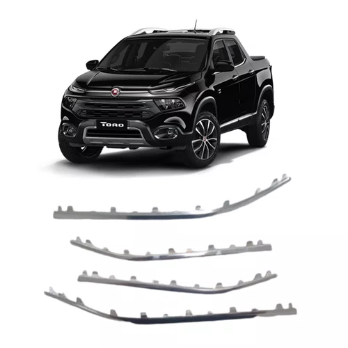 Kit 4 Peças Frisos Grade Radiador Fiat Toro 2021 A 2023