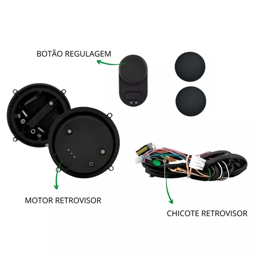 Kit Retrovisor Elétrico Simples Palio Strada Siena Argo Cronos Mobi Spin Gol G3 G4