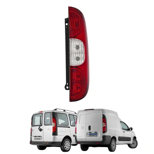 Lanterna Traseira Direita Bicolor 3 Furos Fiat Doblo Fiorino 2009 2010 2011 2012 2013 2014 2015 2016 2017 2018 2019 2020 2021 Novo