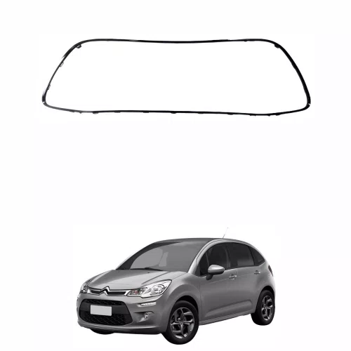 Moldura Grade Parachoque Citroen C3 2013 A 2021 Inf Preto