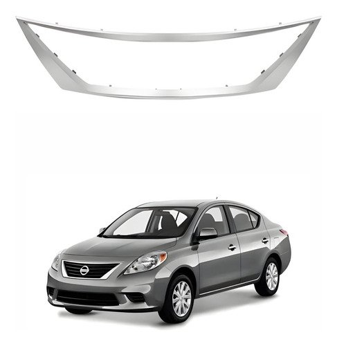 Moldura Grade Radiador Nissan Versa 2011 A 2014 Cromada