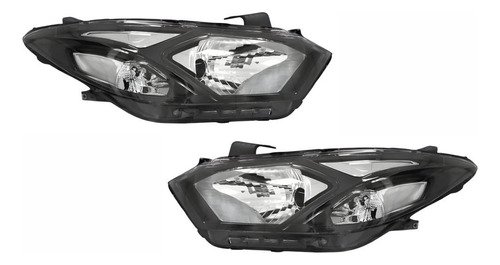 Par De Farol Gm Onix Prisma 2017 2018 2019 Máscara Negra  Novo