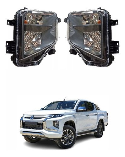Par Farol Auxiliar Milha Mitsubishi L200 Triton 2021 A 2023 Original Usado