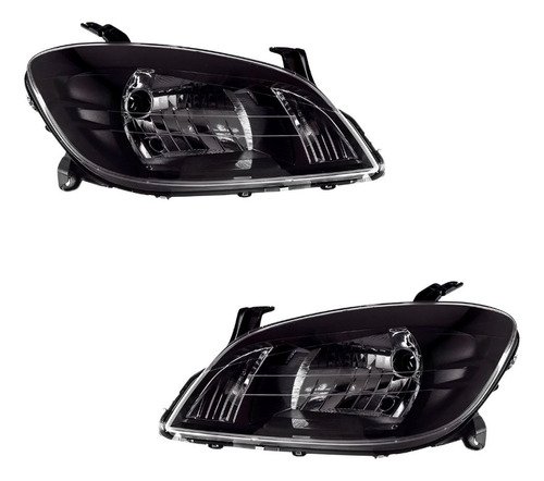 Par Farol Gm Celta Prisma 2012 2013 2014 Mascara Negra  Novo