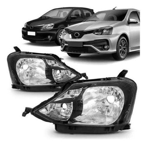 Par Farol Toyota Etios 2017 Até 2022 Mascara Negra