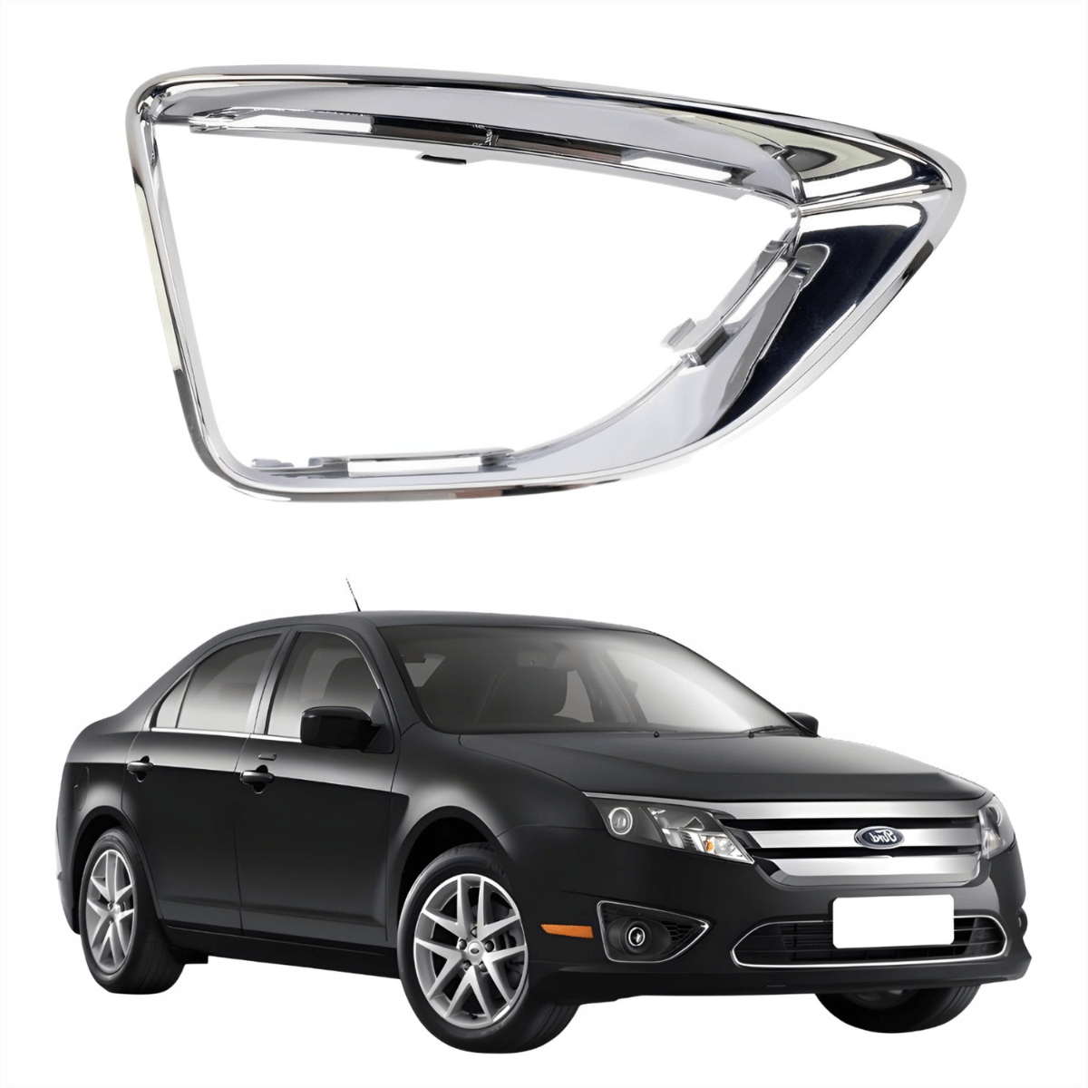 Moldura Farol Auxiliar Ford Fusion 2010 A 2012 Cromada Direito Moldura Farol Auxiliar Ford Fusion 2010 A 2012 Cromada Direito