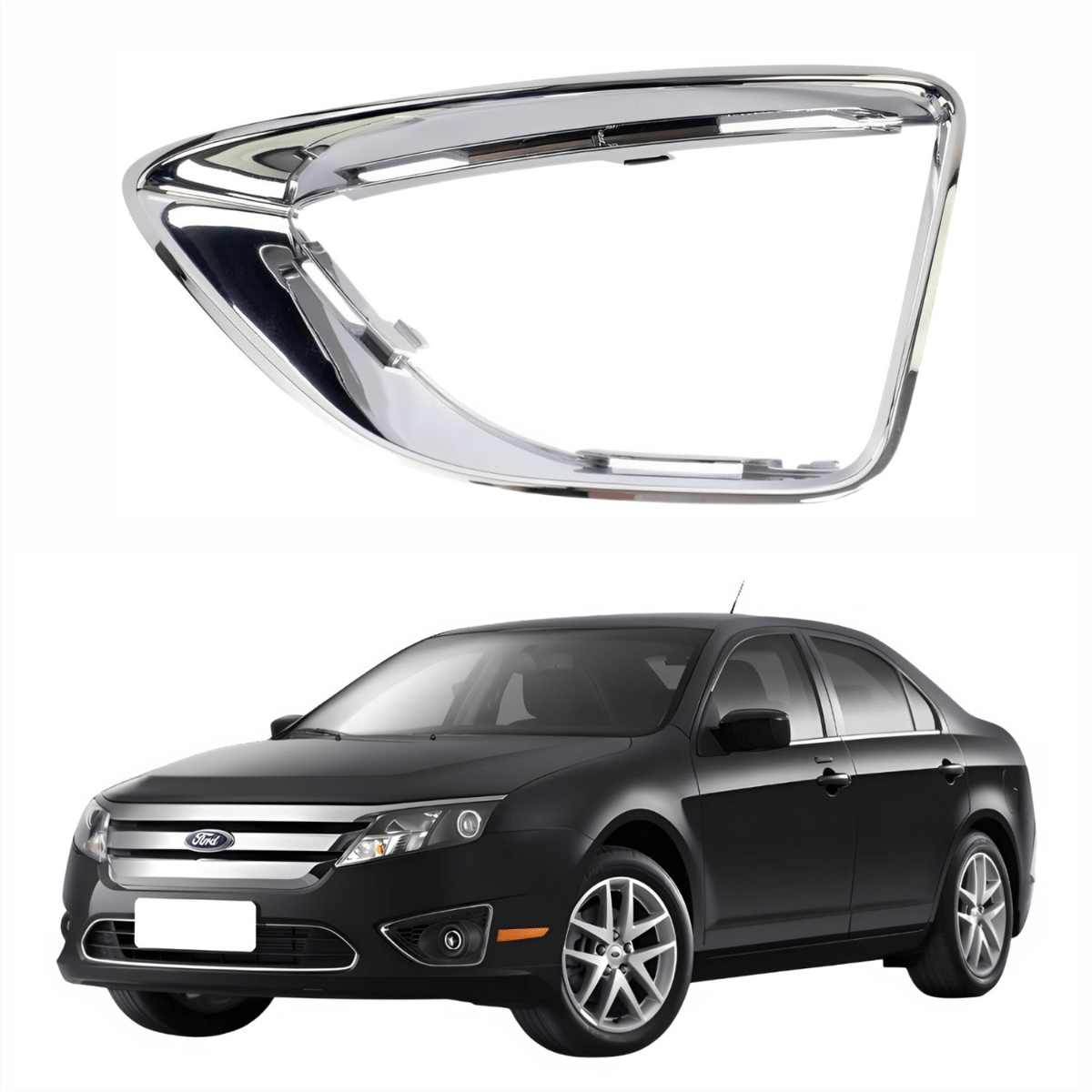 Moldura Farol Auxiliar Ford Fusion 2010 A 2012 Cromada Esquerdo Moldura Farol Auxiliar Ford Fusion 2010 A 2012 Cromada Esquerdo