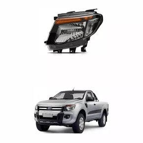 Farol Dianteiro Ford Ranger 2012 2013 2014 2015 2016 Máscara Negra Esquerdo  Novo
