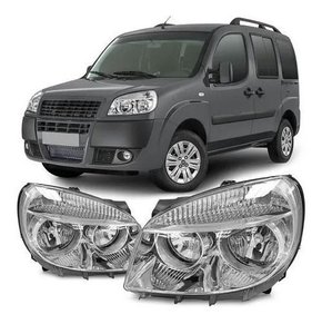 Farol Fiat Doblo 2010 A 2018 Cromado Direito Novo