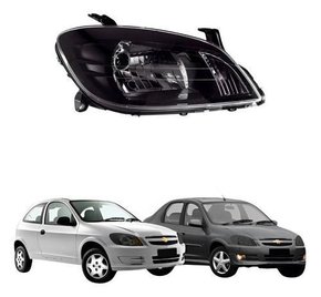 Farol Gm Celta Prisma 2012 Até 2014 Mascara Negra Direito Novo