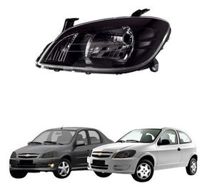 Farol Gm Celta Prisma 2012 Até 2014 Mascara Negra Esquerdo Novo