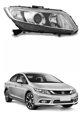 Farol Honda Civic 2012 2013 14 2015 Mascara Cromada Direito  Novo