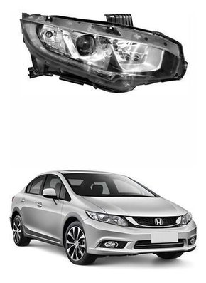 Farol Honda Civic 2017 2018 2019 2020 Cromado C/ Led Direito  Novo