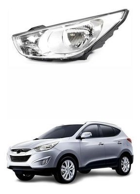 Farol Hyundai Ix35 2010 Até 2015 Mascara Cromada Esquerdo  Novo