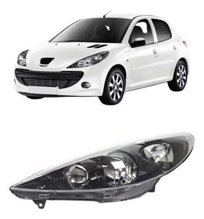 Farol Peugeot 207 2008 A 2014 Mascara Negra Esquerdo Novo