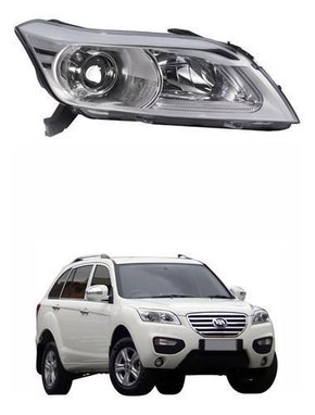 Farol Simples Cromado Lado Direito Lifan X60 2013 Á 2016  Novo