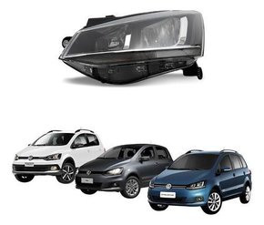Farol Vw Fox Spacefox Crossfox 2015 A 2019 Foco Duplo Friso Novo