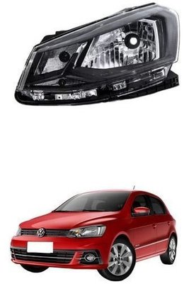 Farol Vw Gol G7 2016 2017 2018 Máscara Negra Lado Esquerdo Novo