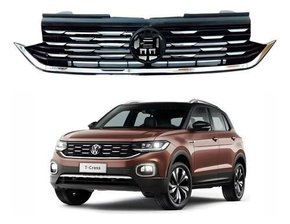 Grade Radiador T-cross 2019 A 2023 Black Piano Com Cromado Novo