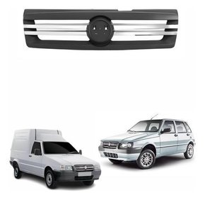 Grade Radiador Uno Fire Fiorino 2009 A 2012 Cinza Com Friso Novo