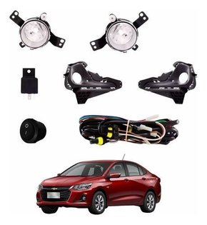 Kit Farol Aux De Milha Gm Onix 2020 2021 2022 Moldura Preta Novo