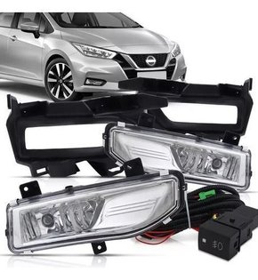 Kit Farol Milha Nissan Versa 2021 2022 Botao Modelo Original Novo