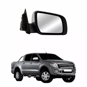 Retrovisor Ford Ranger 2012 Até 2017 Elétrico Cromado Com Pisca Foldway Luz de Solo Lado Direito Passageiro
