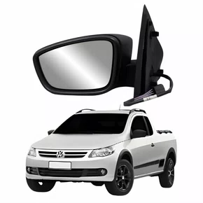 Retrovisor Vw Saveiro G5 2008 2009 2010 2011 2012 Elétrico Capa Lisa Lado Esquerdo