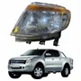 Farol Principal Ford Ranger 2012 Até 2016 Máscara Cromada Lado Esquerdo Motorista