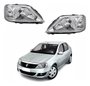 Par De Farol Renault Logan 2007 Até 2010 Máscara Cromada  Novo